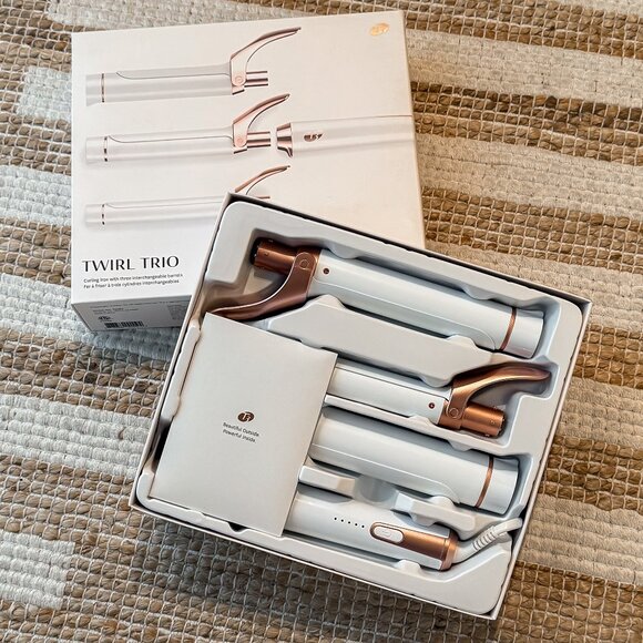 T3 Twirl Trio Curling Iron Set - White and Rose Gold - Picture 4 of 15